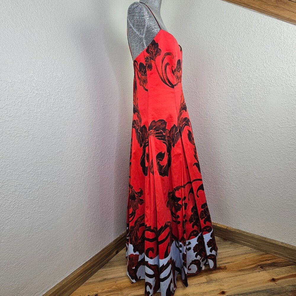 Alice & Olivia By Stacey Benet Isabelle Floral Red Gown Size 14 NEW! - Picture 4 of 16